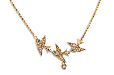 Lot 117 - A VICTORIAN SEED PEARL NECKLACE, modelled as...