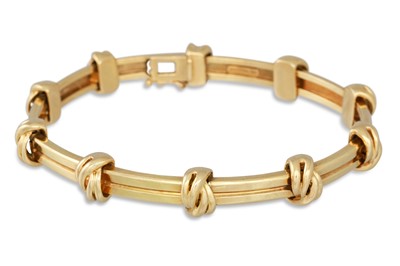 Lot 166 - AN 18CT YELLOW GOLD TIFFANY & CO 'X' BRACELET,...