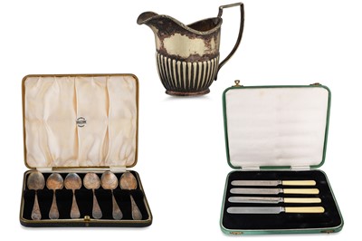 Lot 458 - A SET OF SIX PRE-WAR SILVER TEA SPOONS, by...