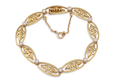 Lot 158 - A DIAMOND SET OPENWORK BRACELET, each oval...