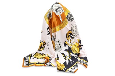 Lot 192 - A GIANNI VERSACE SILK SCARF, equine print, 34...