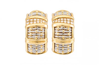 Lot 441 - A PAIR OF CARTIER 'OR ET ACIER' DIAMOND SET...