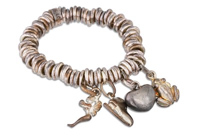 Lot 11 - A LINKS OF LONDON SILVER BRACELET, four charms...