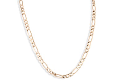 Lot 238 - A 9CT GOLD CURB LINK NECKLACE, 22 g.
