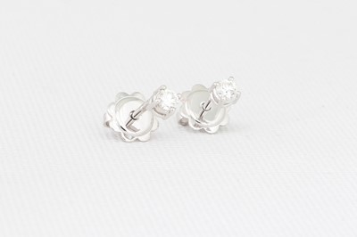 Lot 165 - A PAIR OF DIAMOND STUD EARRINGS, mounted in...