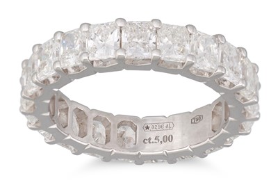 Lot 190 - A DIAMOND FULL ETERNITY BAND, the radiant cut...