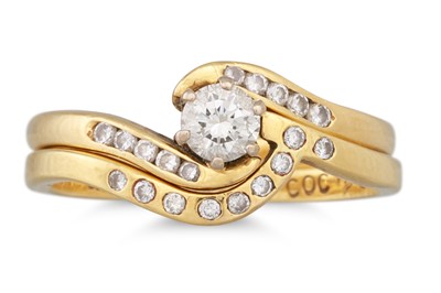 Lot 200 - TWO DIAMOND SET DRESS RINGS, one a diamond set...