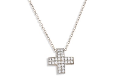 Lot 93 - A DIAMOND SET CROSS PENDANT, mounted in 18ct...