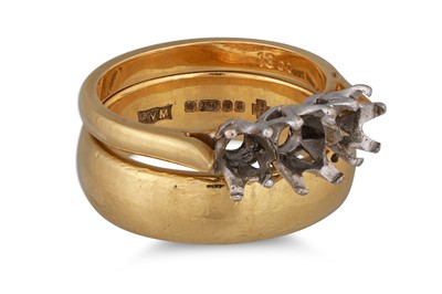 Lot 272 - AN 18CT GOLD WEDDING BAND, together with a...