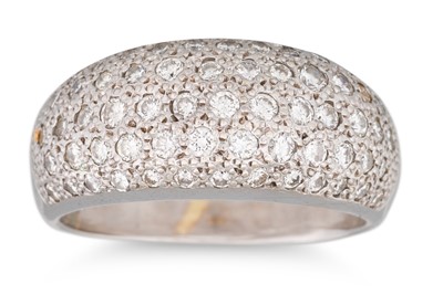 Lot 80 - A PAVÉ SET DIAMOND RING, the round brilliant...