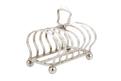 Lot 508 - A FINE QUALITY GEORGE V SILVER TOAST RACK,...