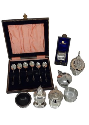 Lot 512 - A VICTORIAN CASED SILVER NAPKIN RING, together...