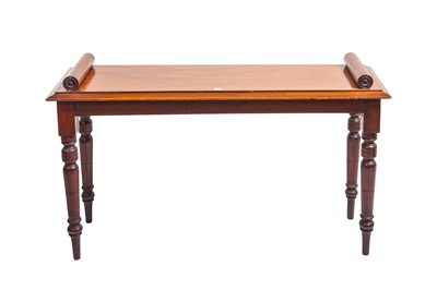 Lot 148 - A VICTORIAN RECTANGULAR MAHOGANY HALL STOOL...