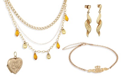 Lot 8 - THREE 9CT GOLD NECKLACES, together with a 9ct...