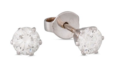 Lot 167 - A PAIR OF DIAMOND STUD EARRINGS, mounted in...