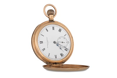 Lot 381 - A 9CT GOLD HUNTER POCKET WATCH, in working...