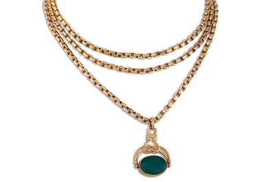 Lot 30 - AN ANTIQUE GOLD BELCHER LINK MUFF CHAIN,...