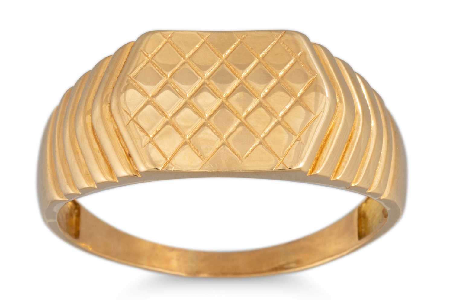 Lot 57 - AN 18CT GOLD GENT'S SIGNET RING, engraved...