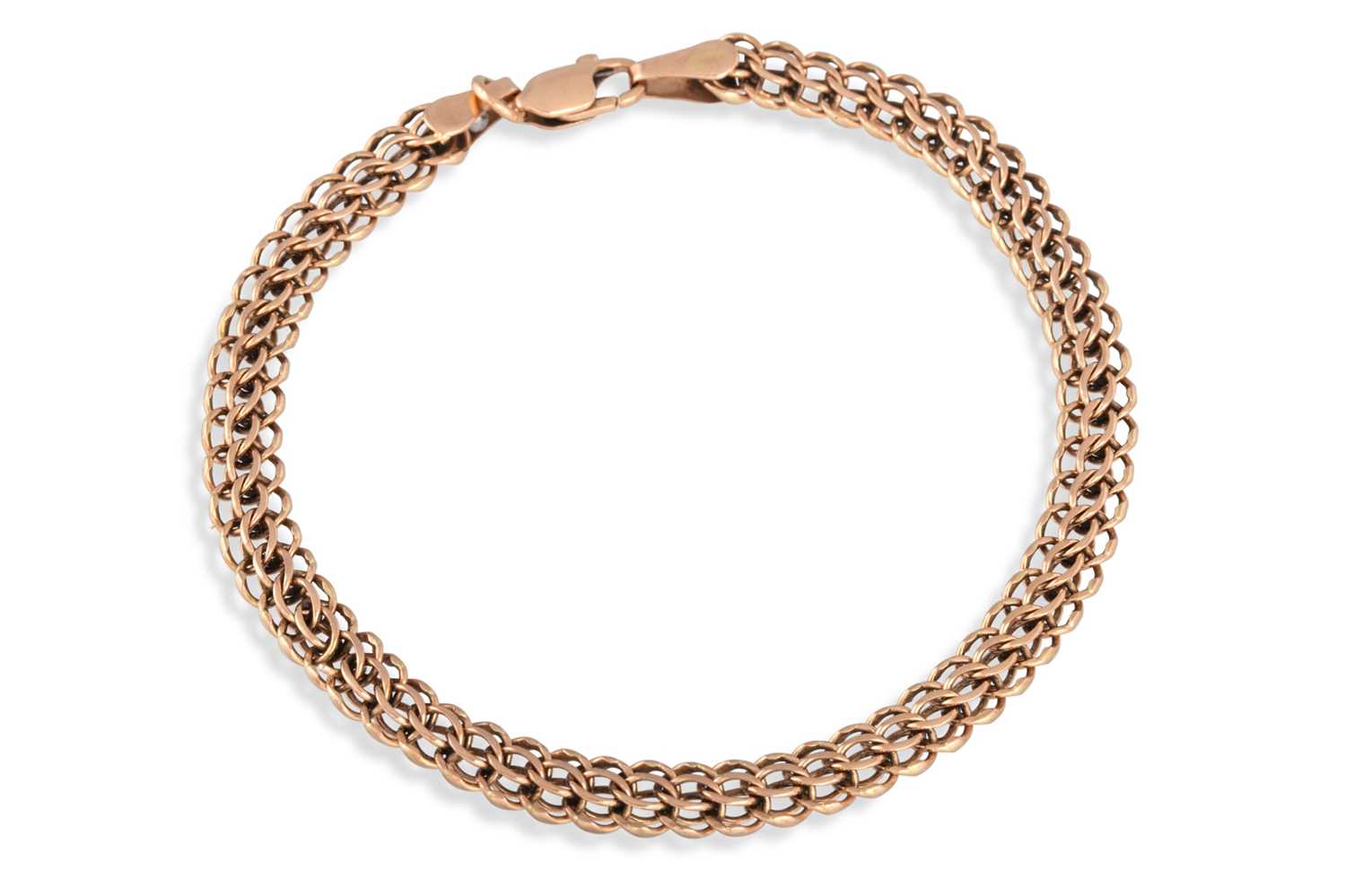 Lot 58 - A 14CT GOLD BRACELET, plaited links, 10 g.