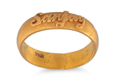 Lot 96 - A 22CT GOLD GEM SET BRACELET, together with a...