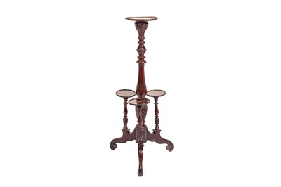 Lot 150 - A VICTORIAN CARVED AND TURNED MAHOGANY...