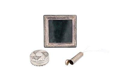 Lot 560 - A LATE VICTORIAN SILVER CIRCULAR BOX, London,...