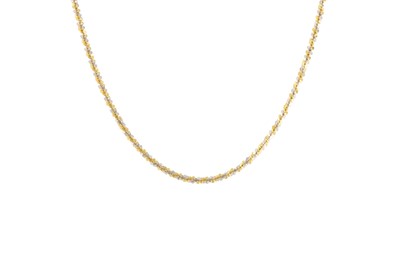 Lot 460 - A 9CT GOLD FANCY LINK NECK CHIAN, two colour...