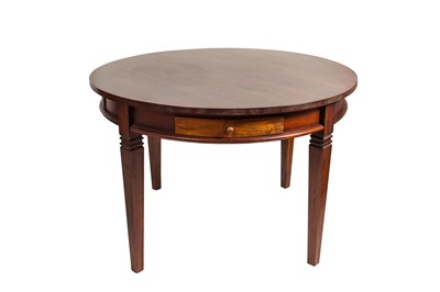 Lot 153 - A MODERN CIRCULAR MAHOGANY LIBRARY DRUM TABLE,...