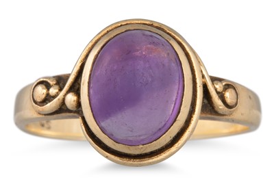 Lot 59 - AN AMETHYST DRESS RING, mounted in 9ct yellow...