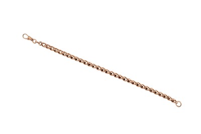 Lot 88 - A 9CT ROSE GOLD FANCY ROLLER LINK BRACELET, 16 g.