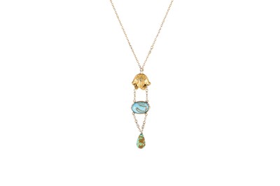 Lot 127 - AN ANTIQUE CONTINENTAL TURQUOISE AND SEED...