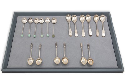 Lot 464 - A COLLECTION OF STERLING SILVER SPOONS,...