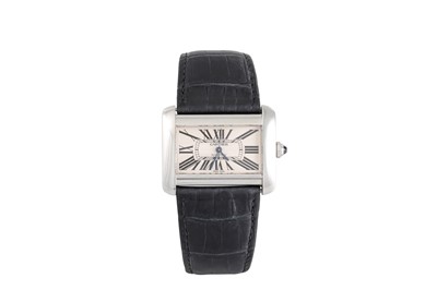 Lot 481 - A CARTIER TANK DIVAN UNISEX WATCH, automatic...