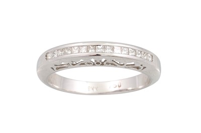 Lot 295 - A DIAMOND HALF ETERNITY RING, the princess cut...