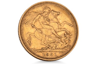 Lot 340 - A 1901 SYDNEY FULL GOLD SOVEREIGN ENGLISH COIN,...