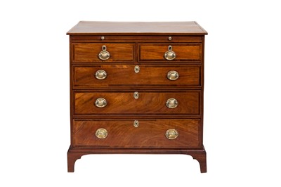 Lot 162 - A GEORGE III INLAID RECTANGULAR MAHOGANY CHEST...