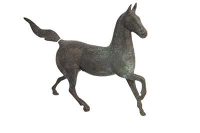 Lot 235 - A MODERN BRONZE OF A HORSE, ca 8.5 x 9"