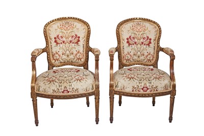 Lot 164 - A SET OF LATE 19TH CENTURY LOUIS XV-STYLE GILT...
