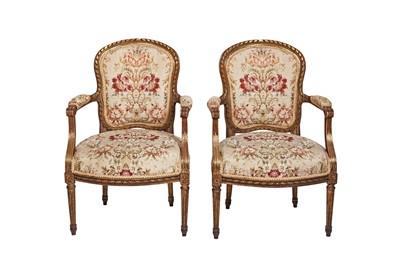 Lot 164 - A SET OF LATE 19TH CENTURY LOUIS XV-STYLE GILT...