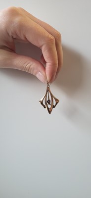 Lot 10 - A 9CT GOLD GEM-SET BROOCH, together with two...