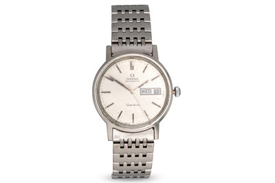Lot 363 - AN OMEGA GENÉVE AUTOMATIC DAY/DATE WRISTWATCH,...