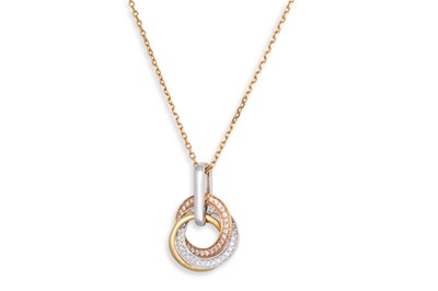 Lot 88 - A DIAMOND SET PENDANT, of swirl design,...