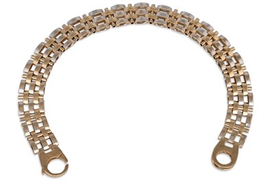 Lot 47 - A FANCY LINK BRACELET, in two-tone 9ct yellow...