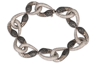 Lot 110 - A DIAMOND BRACELET, the white, black &...