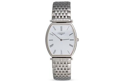 Lot 380 - A GENT'S LONGINES CLASSIC WRISTWATCH, bracelet...