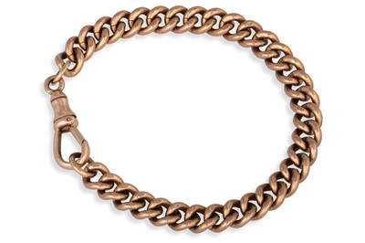 Lot 13 - A 9CT GOLD ALBERT BRACELET, with lobster clasp,...