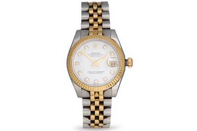 Lot 368 - A BI-METAL MID SIZE ROLEX OYSTER PERPETUAL...
