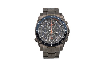 Lot 479 - A GENT'S BULOVA CHRONOGRAPH WRIST WATCH, black...