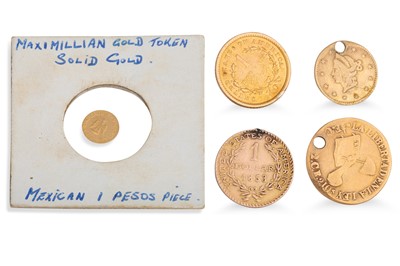 Lot 310 - 1853/54 AMERICAN 2 x $1 GOLD COINS LIBERTY...