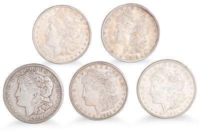 Lot 314 - 18 X AMERICAN SILVER $1 COINS; 12 Morgan...